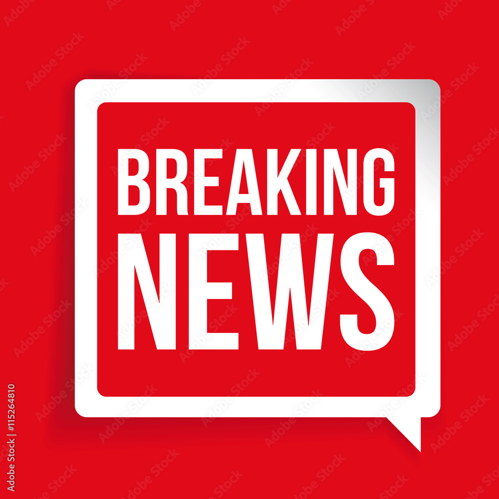 Breaking news label or button Breaking news label or button