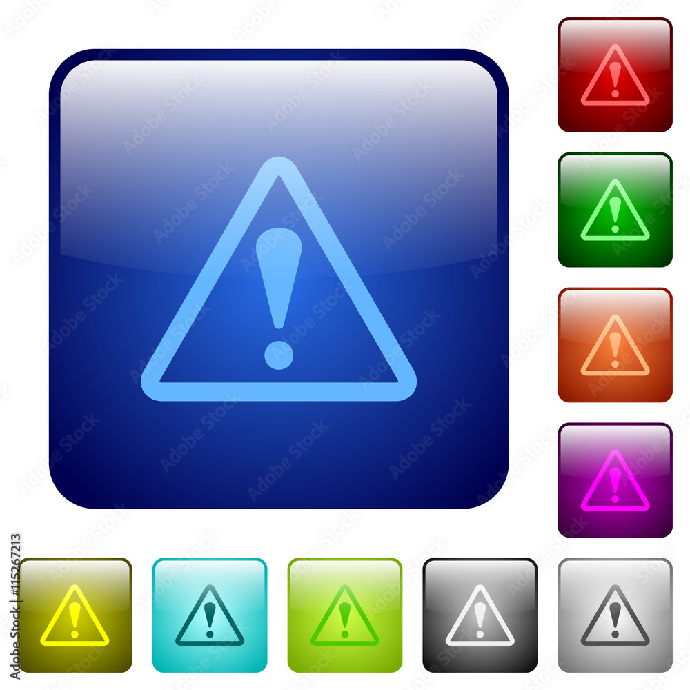 Color warning square buttons Color warning square buttons