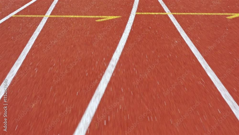 Tracking camera of a running track from the perspective of the runner Tracking camera of a running track from the perspective of the runner