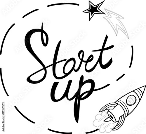 Business start up. Vector illustration. Concept of startup. Lettering