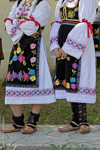 Detail of serbian female folk costume