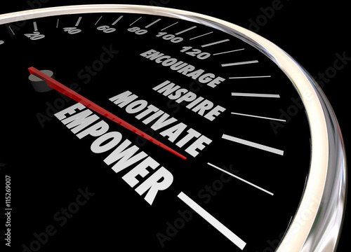 Empower Encourage Motivate Inspire Speedometer 3d Illustration