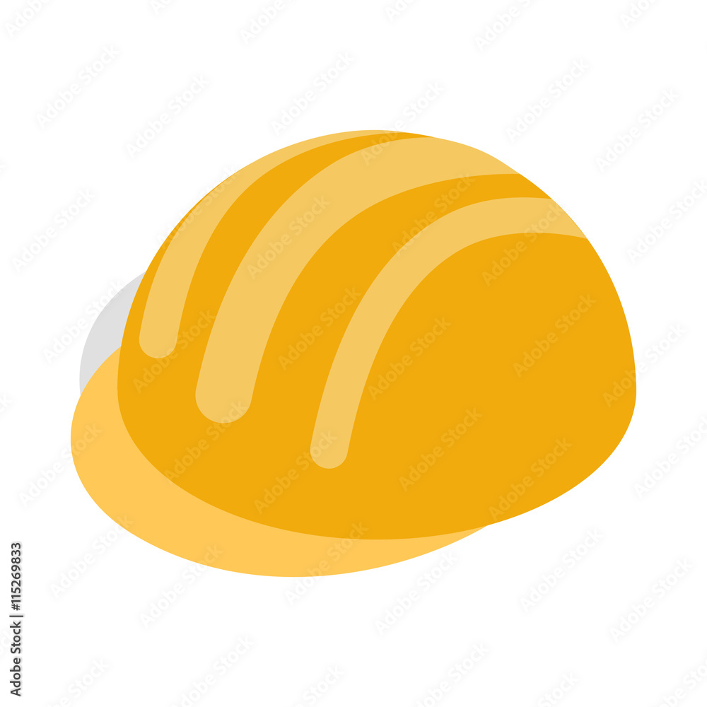 Construction Helmet icon in isometric 3d style isolated on white background Construction Helmet icon in isometric 3d style isolated on white background
