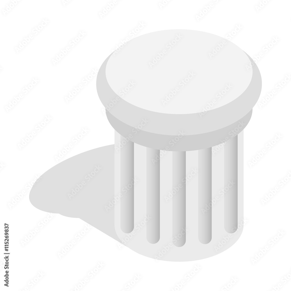 Classical column architecture element icon in isometric 3d style isolated on white background Classical column architecture element icon in isometric 3d style isolated on white background