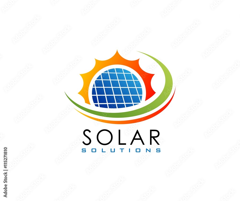 Solar logo Stock Vector | Adobe Stock