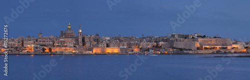 Best panorama view of La Valletta, Malta at sunset 