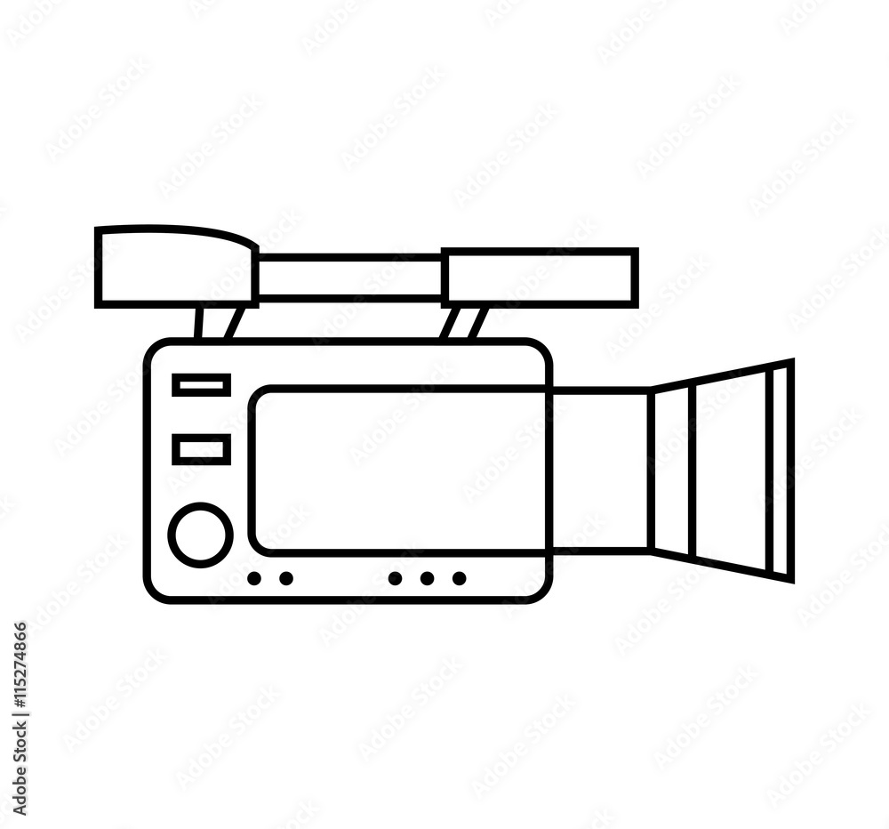 Broadcasting concept represented by videocamera icon. isolated and flat illustration Broadcasting concept represented by videocamera icon. isolated and flat illustration