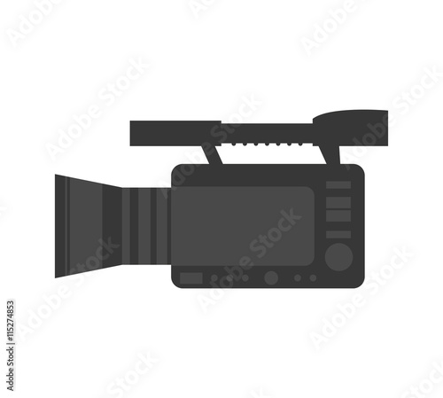 Broadcasting concept represented by videocamera icon. isolated and flat illustration 