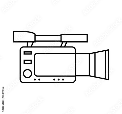 Broadcasting concept represented by videocamera icon. isolated and flat illustration 