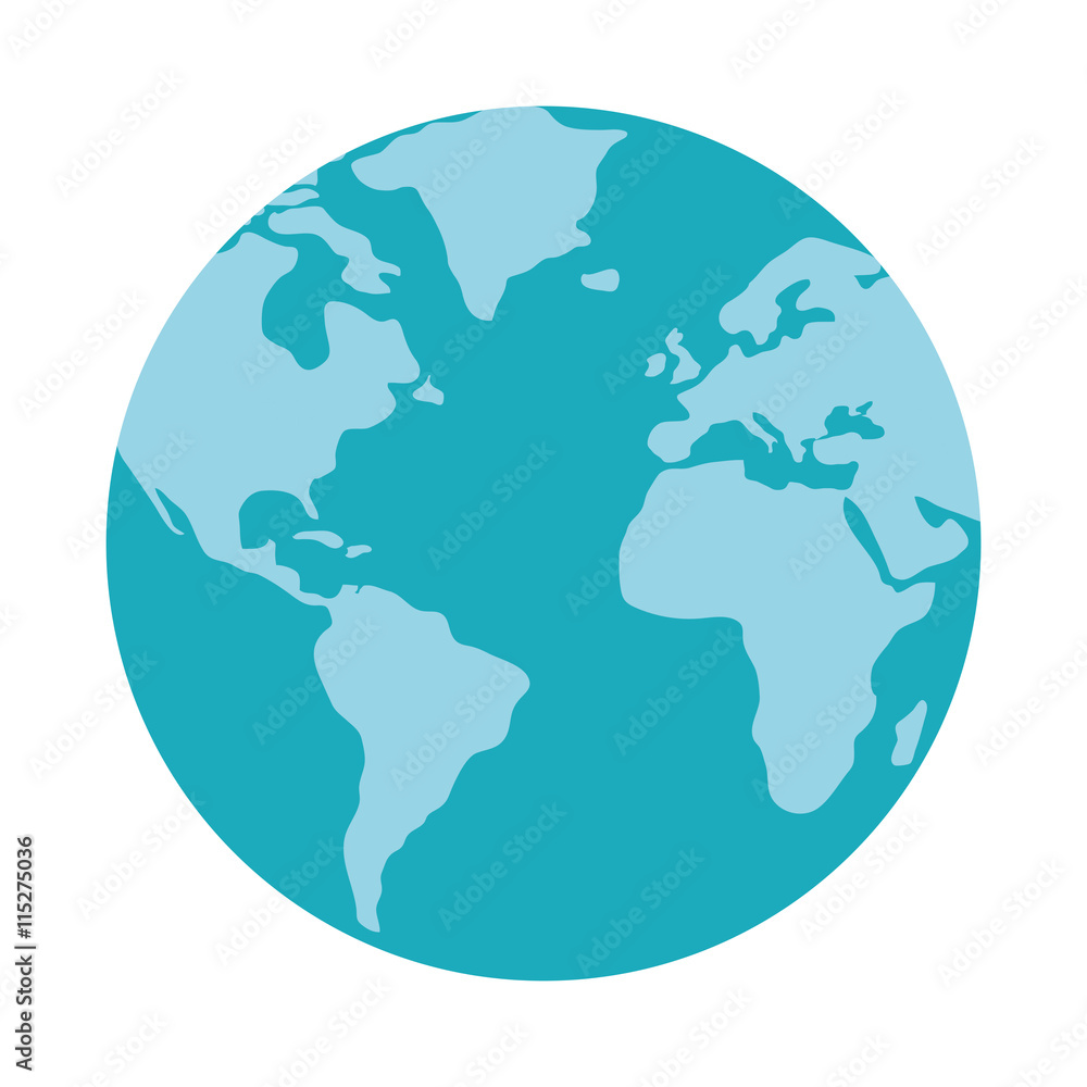 Planet concept represented by earth icon. isolated and flat illustration 