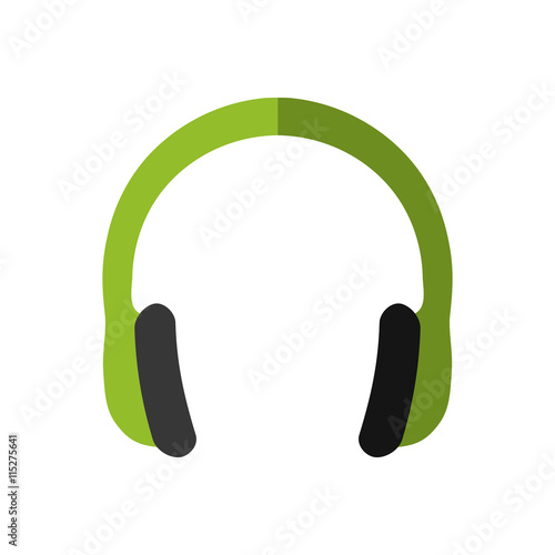 Music concept represented by headphone icon. isolated and flat illustration 