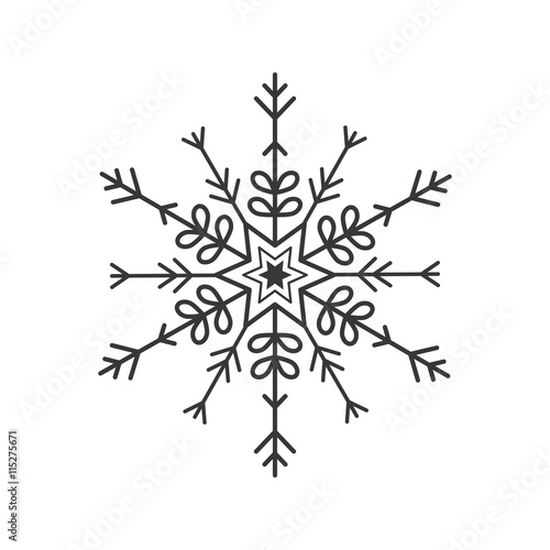 Winter concept represented by snowflake icon. isolated and flat illustration 