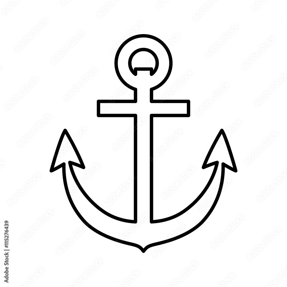 Sea lifestyle concept represented by anchor icon. isolated and flat illustration Sea lifestyle concept represented by anchor icon. isolated and flat illustration