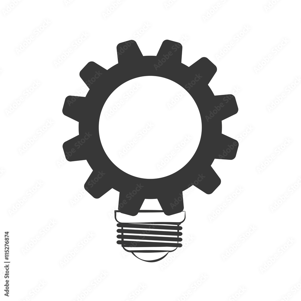 Energy concept represented by light bulb with icon. isolated and flat illustration Energy concept represented by light bulb with icon. isolated and flat illustration