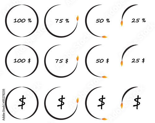 Timer or counter of per cent and dollars