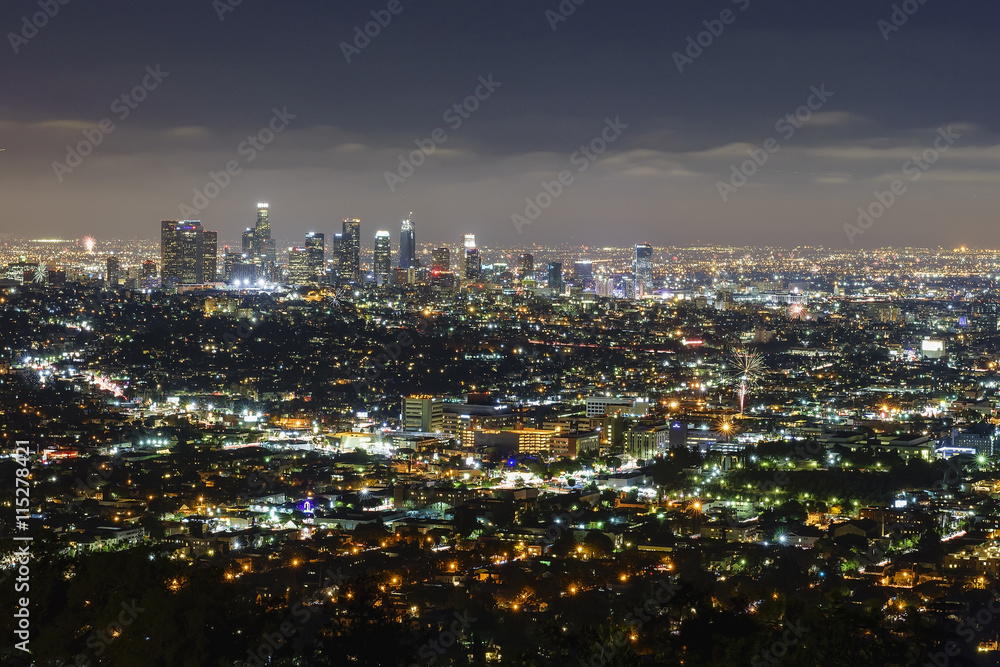 Beautiful Los Angeles downtown nightscape