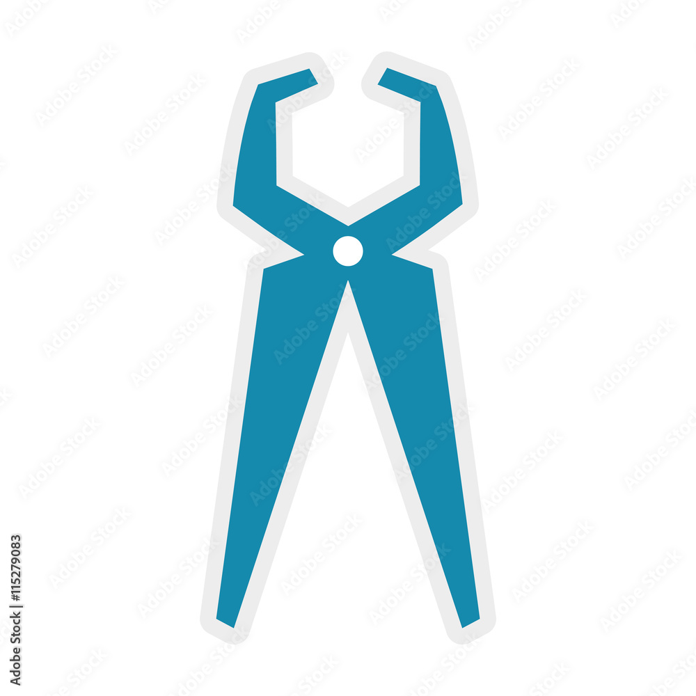 Dental care instrument concept represented by pliers icon. isolated and flat illustration Dental care instrument concept represented by pliers icon. isolated and flat illustration