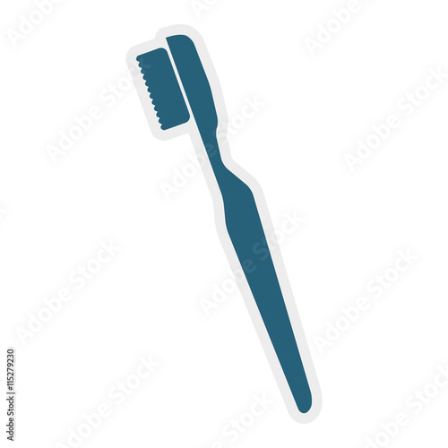 Dental care instument concept represented by brush icon. isolated and flat illustration 