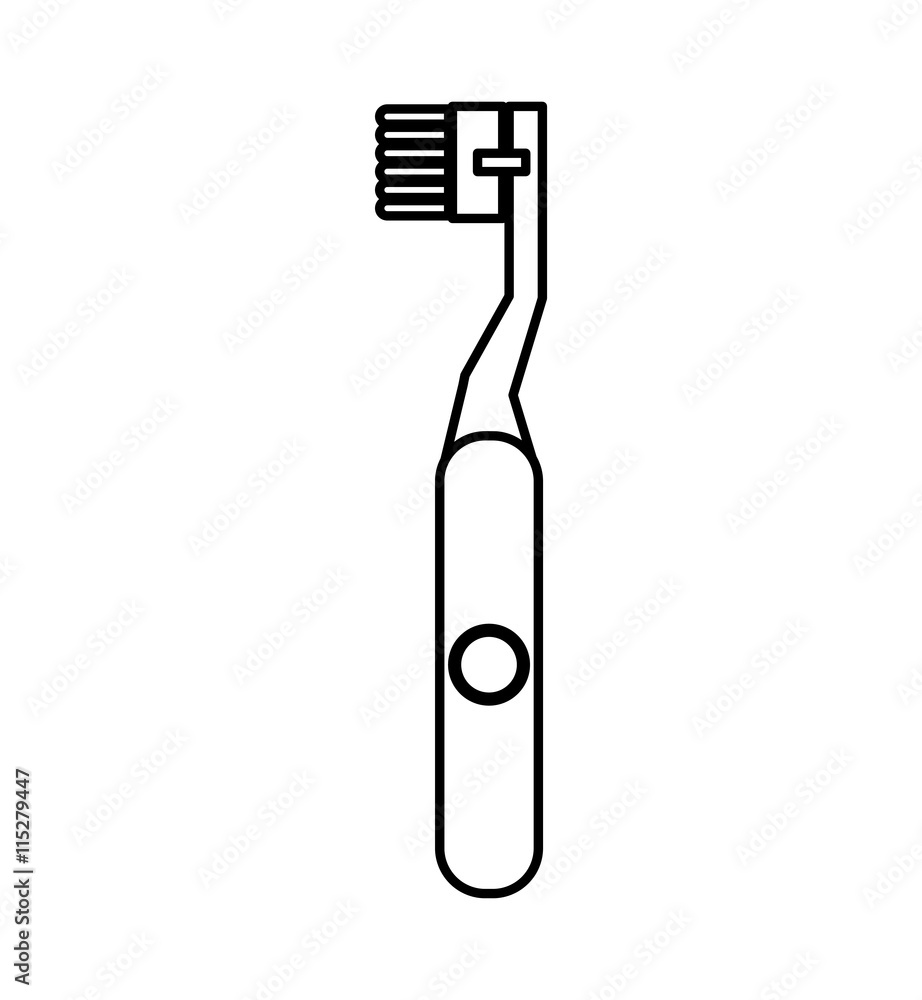 Dental care instument concept represented by brush icon. isolated and flat illustration Dental care instument concept represented by brush icon. isolated and flat illustration