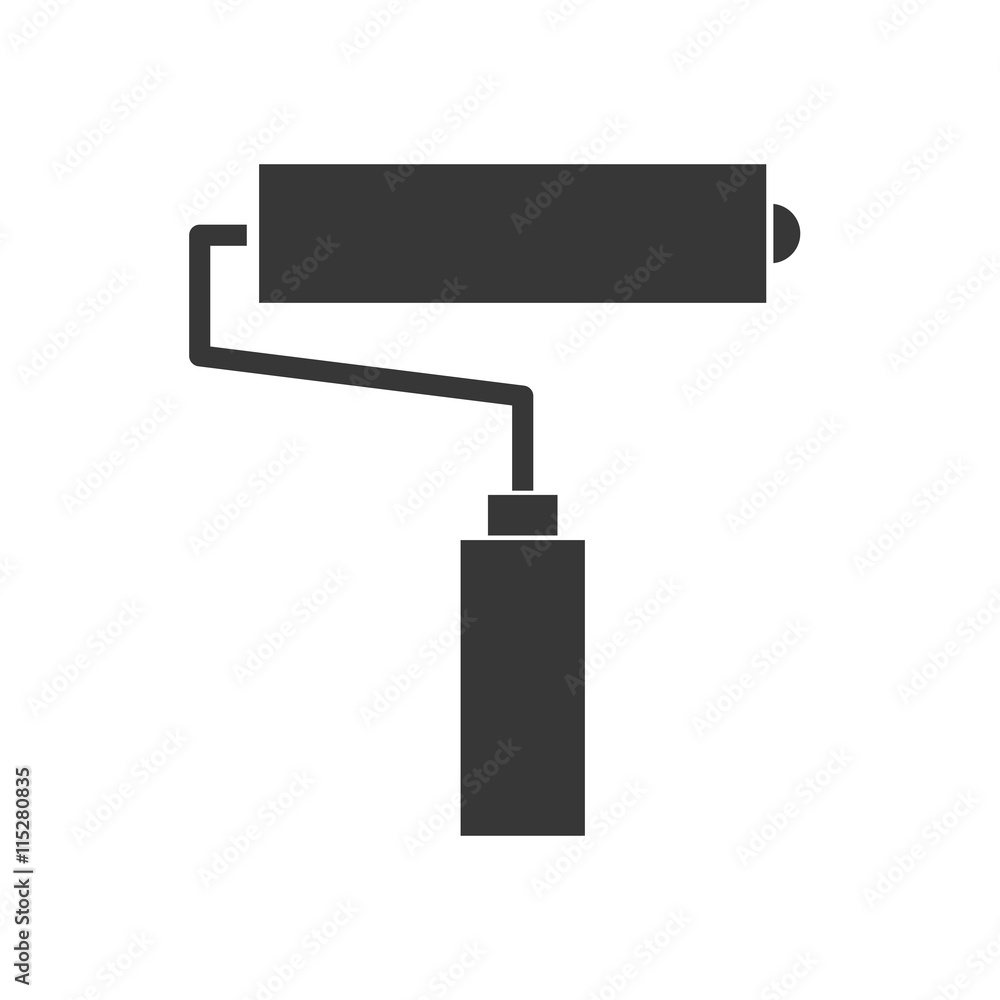 Constuction and repair concept represented by paint roll tool icon. isolated and flat illustration Constuction and repair concept represented by paint roll tool icon. isolated and flat illustration