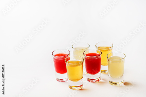 Glasses with alcoholic drink