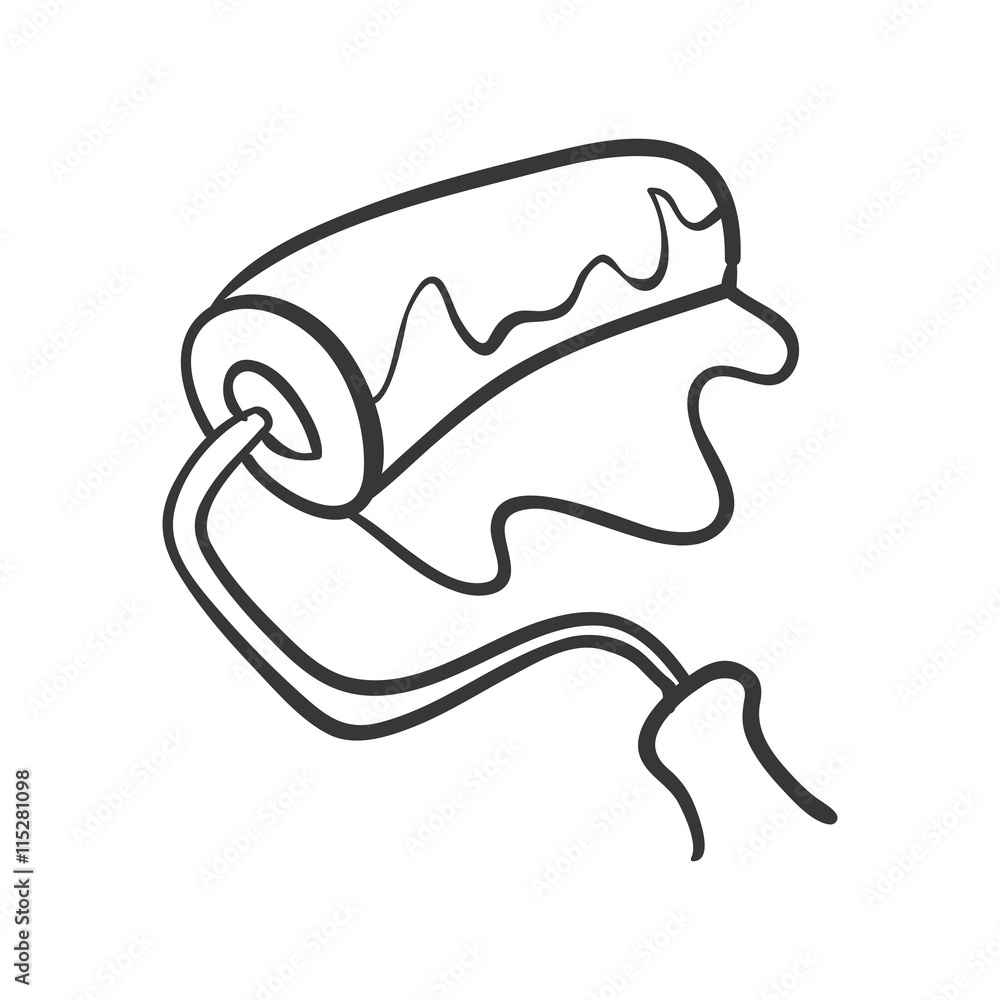 Constuction and repair concept represented by paint roll tool icon. isolated and flat illustration Constuction and repair concept represented by paint roll tool icon. isolated and flat illustration