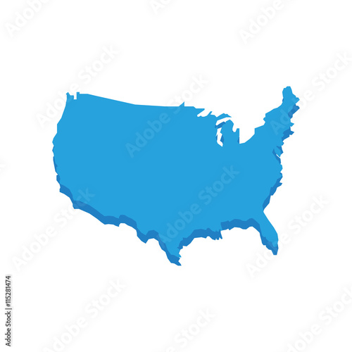 USA concept represented by map icon. isolated and flat illustration 