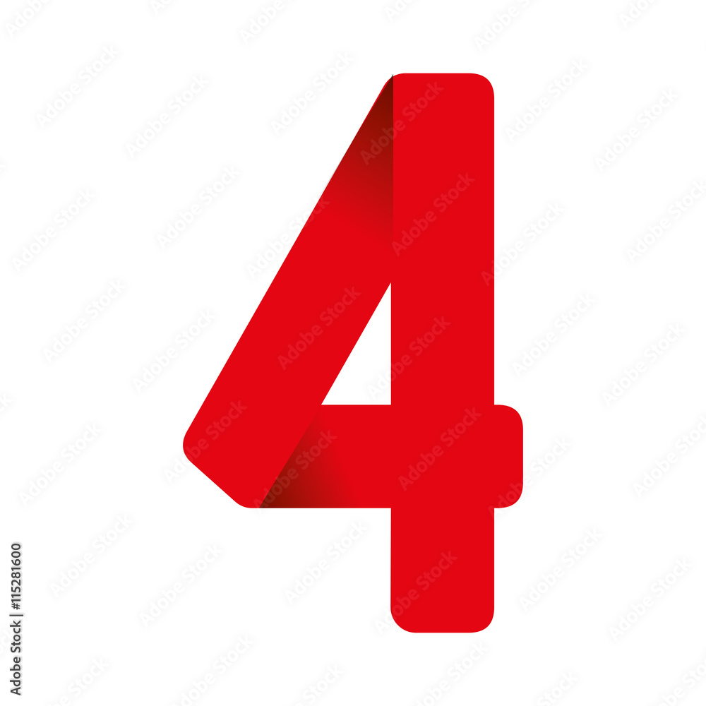 Number concept represented by four icon. isolated and flat illustration Number concept represented by four icon. isolated and flat illustration