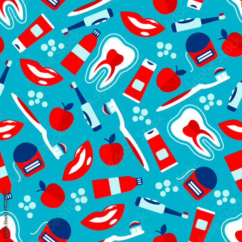 Oral hygiene seamless pattern for dentistry design