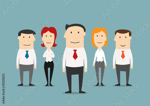 Successful business team with confident leader