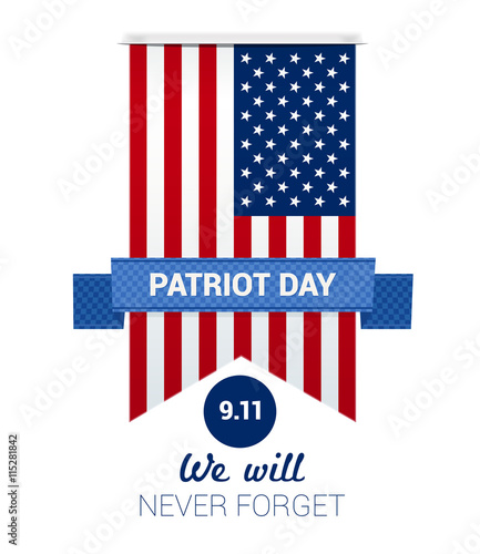 9.11 Patriot Day with USA flag illustration. vector