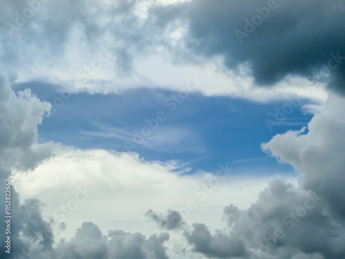 dark cloudscape and light blue sky background © darkfoxelixir