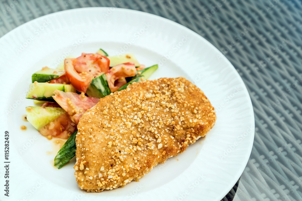 Schnitzel with salad