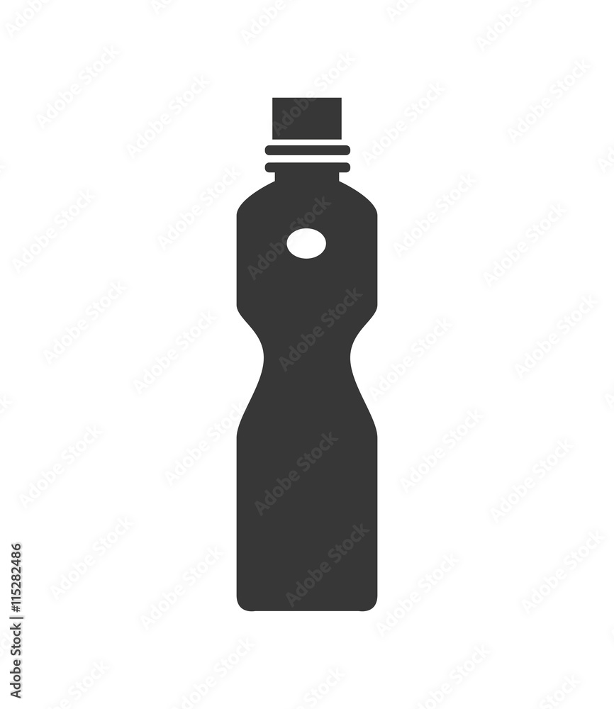 Soda and drink concept represented by silhouette bottle icon. isolated and flat illustration Soda and drink concept represented by silhouette bottle icon. isolated and flat illustration