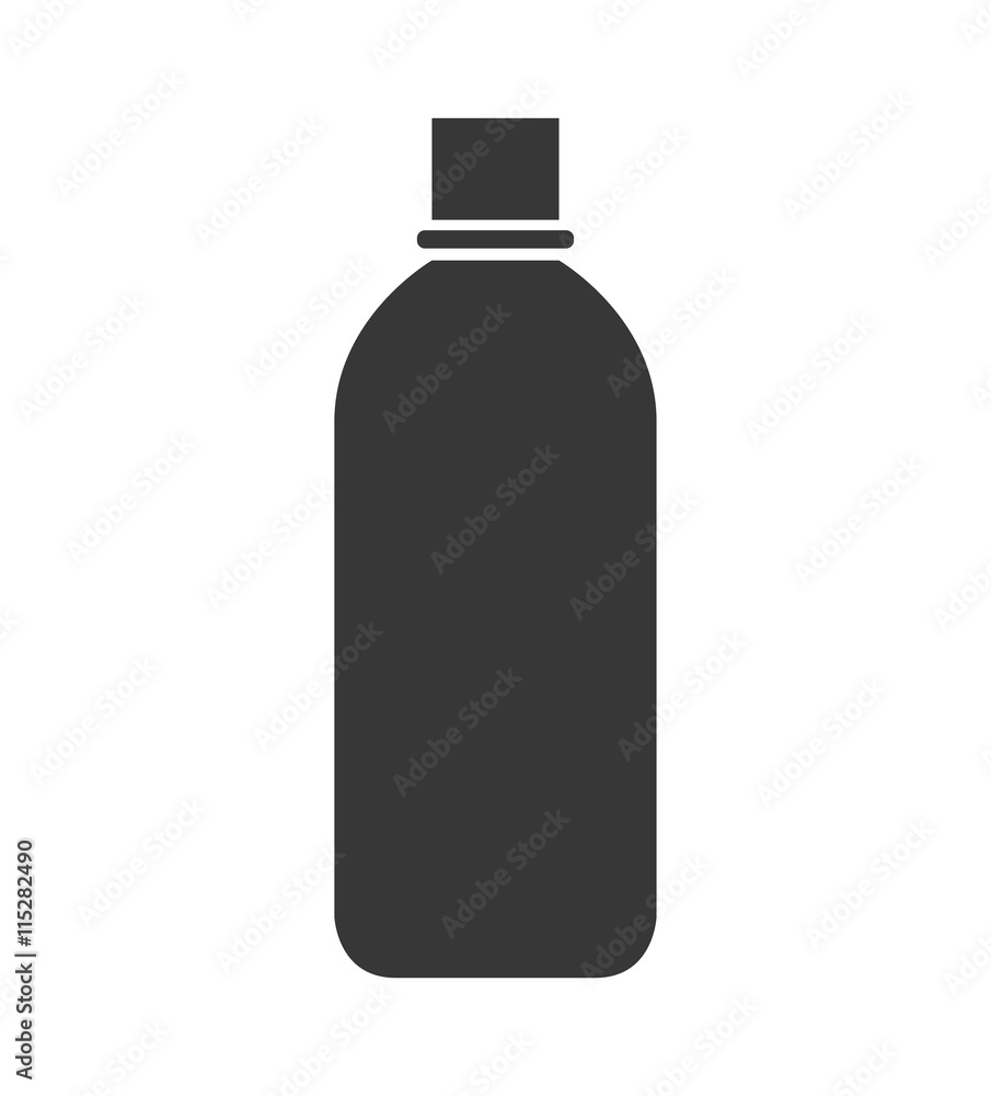 Soda and drink  concept represented by silhouette bottle icon. isolated and flat illustration 