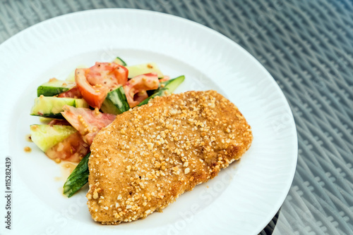 Schnitzel with salad