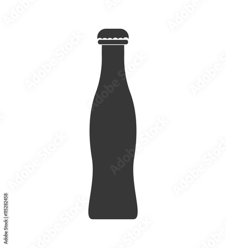 Soda and drink  concept represented by silhouette bottle icon. isolated and flat illustration 