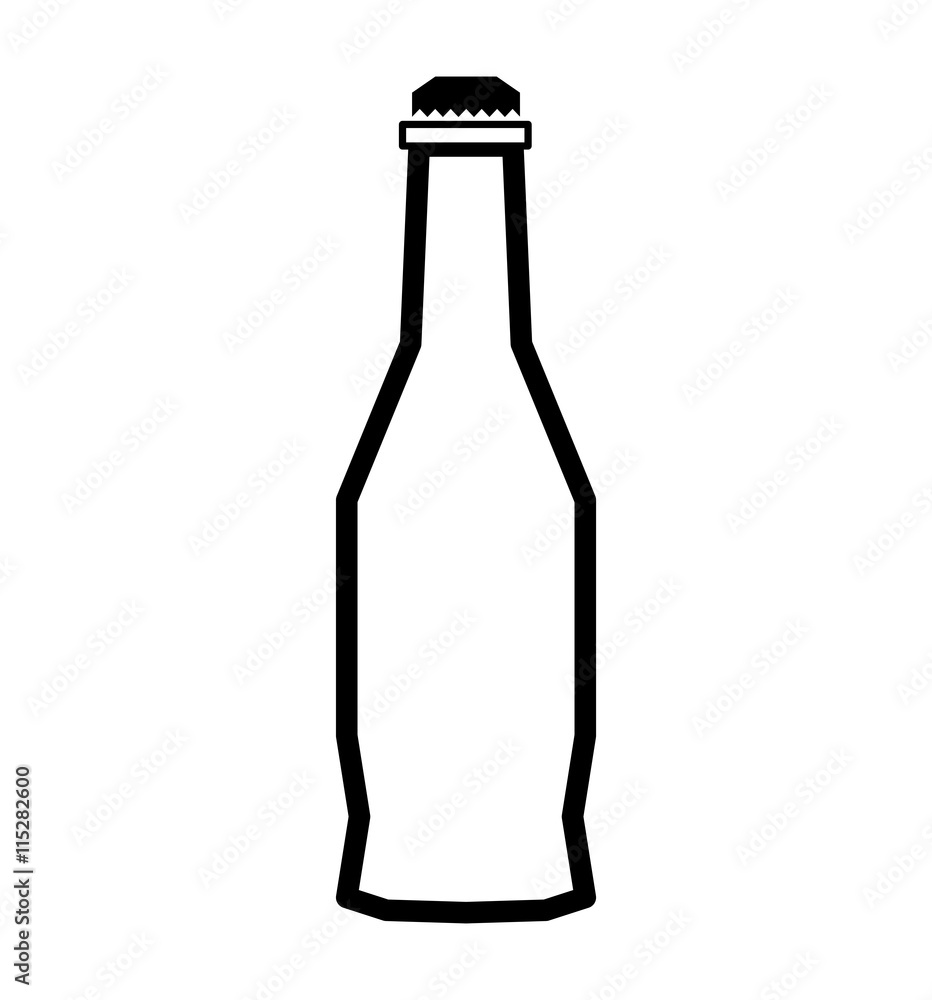 Soda and drink concept represented by silhouette bottle icon. isolated and flat illustration Soda and drink concept represented by silhouette bottle icon. isolated and flat illustration
