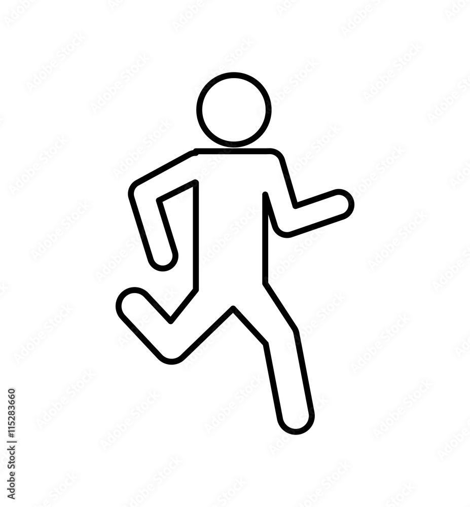 Healthy lifestyle concept represented by pictogram running icon. isolated and flat illustration Healthy lifestyle concept represented by pictogram running icon. isolated and flat illustration