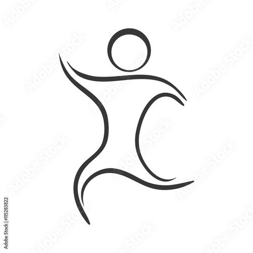 Healthy lifestyle concept represented by pictogram running icon. isolated and flat illustration 