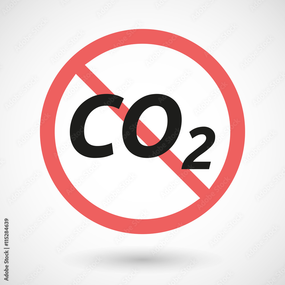 Isolated forbidden signal with the text CO2 Isolated forbidden signal with the text CO2