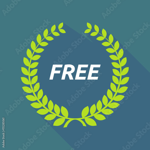 Long shadow laurel wreath with    the text  FREE
