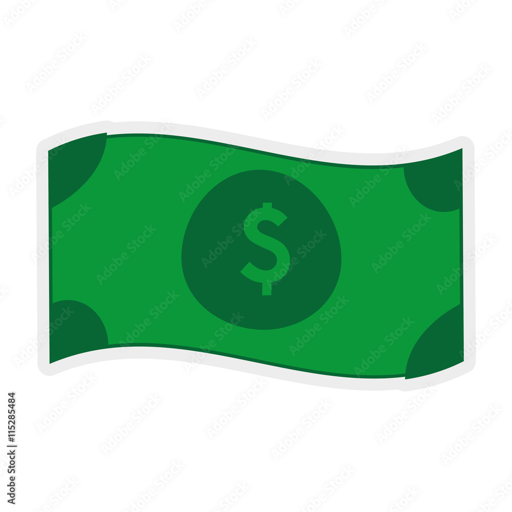 Money concept represented by green bill icon. Isolated and flat illustration Money concept represented by green bill icon. Isolated and flat illustration