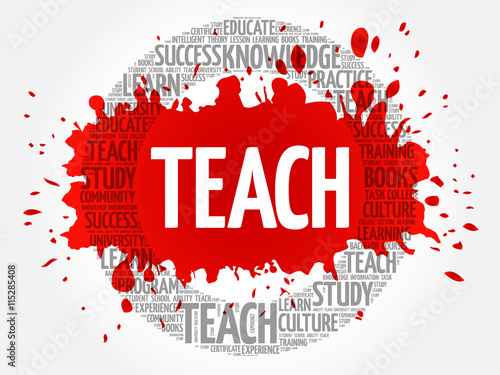 TEACH word cloud collage, education concept background
