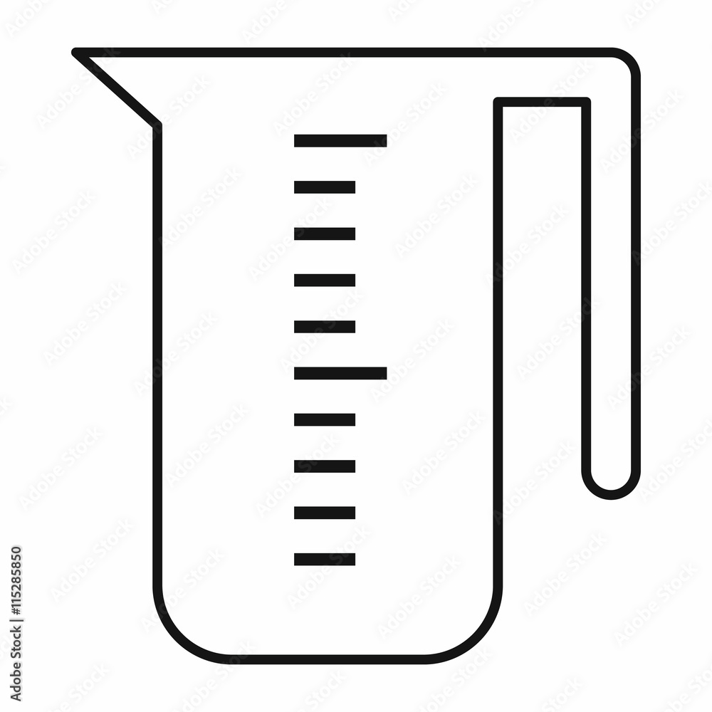 Measuring cup icon in outline style isolated vector illustration Measuring cup icon in outline style isolated vector illustration