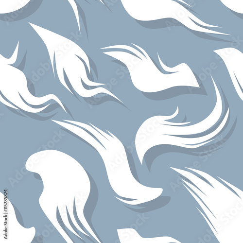Seamless pattern with fuzzy feathers