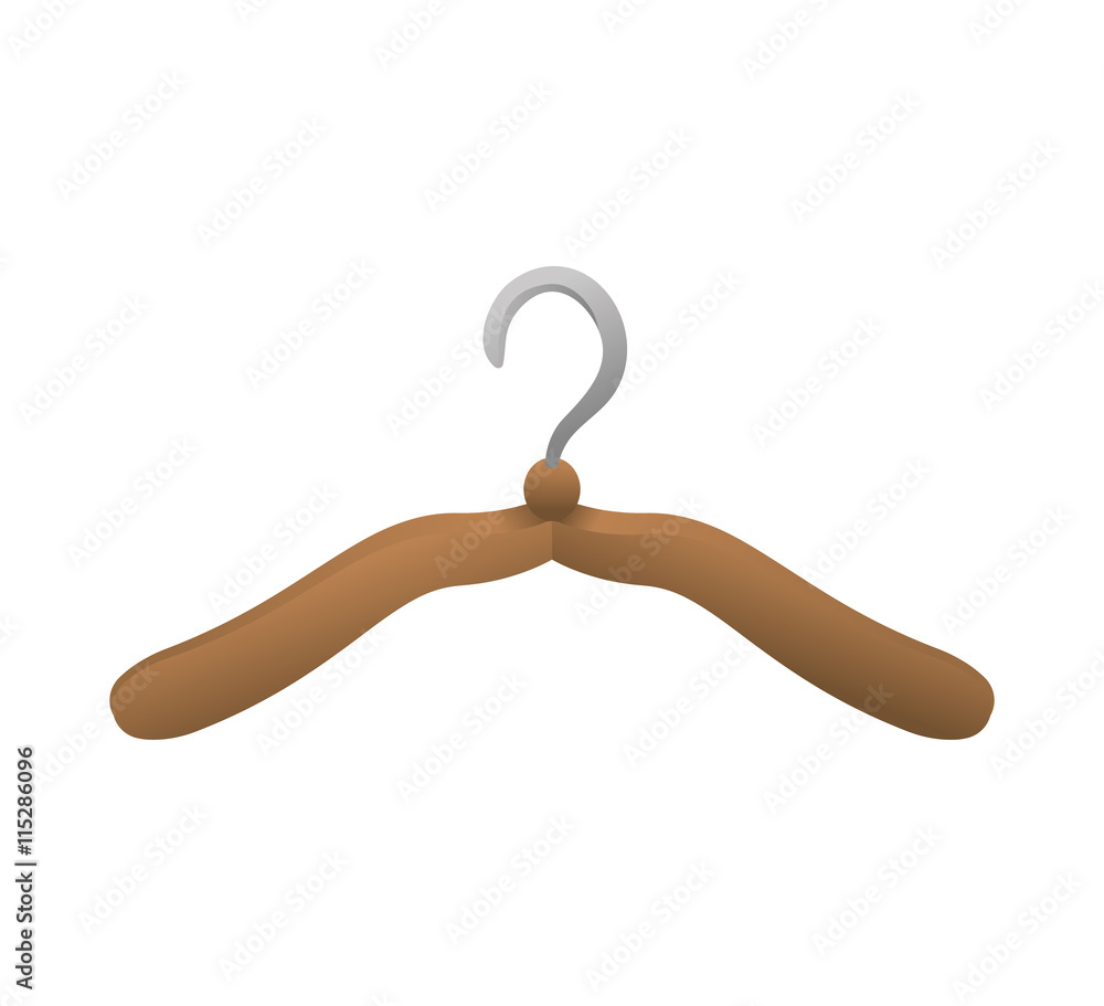 Hanger object concept represented by hook of wood icon. Isolated and flat illustration Hanger object concept represented by hook of wood icon. Isolated and flat illustration