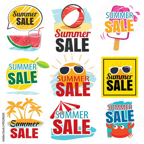 summer sale banner set