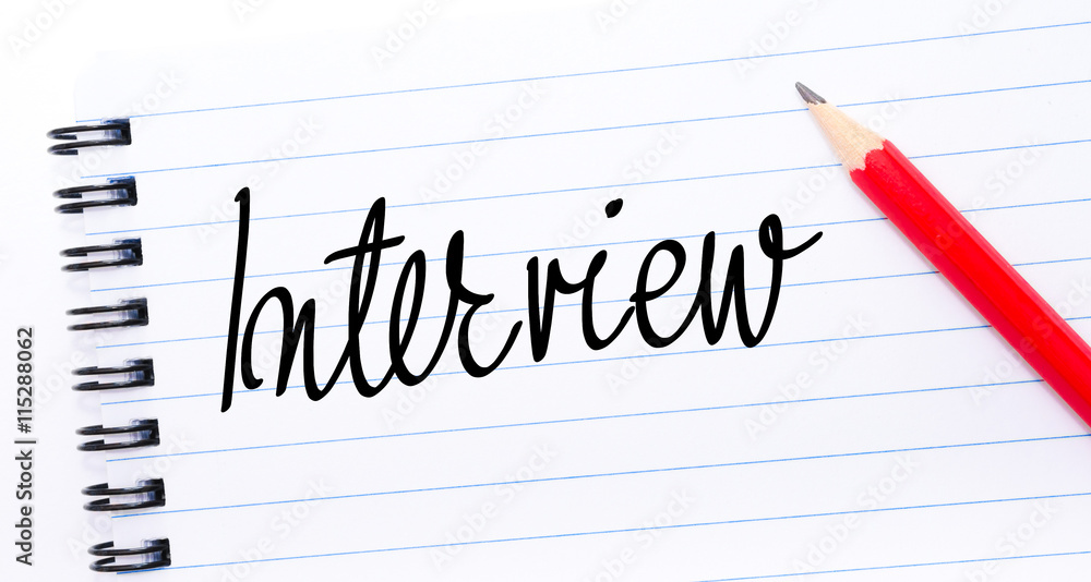 Interview written on notebook page Interview written on notebook page
