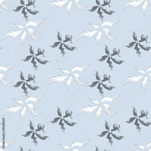 Seamless pattern with fuzzy feathers
